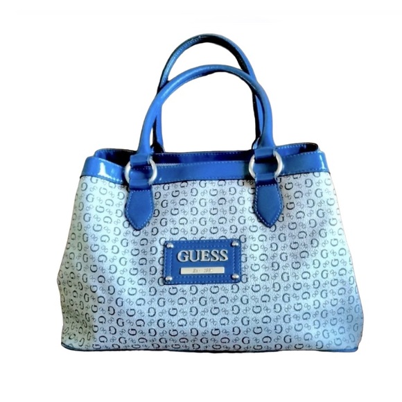 GUESS Blue “G” Monogram Office Cocktail Handbag - Picture 1 of 9